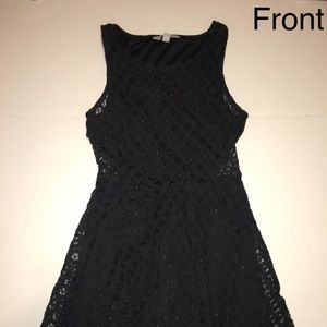 Lace patterned black dress